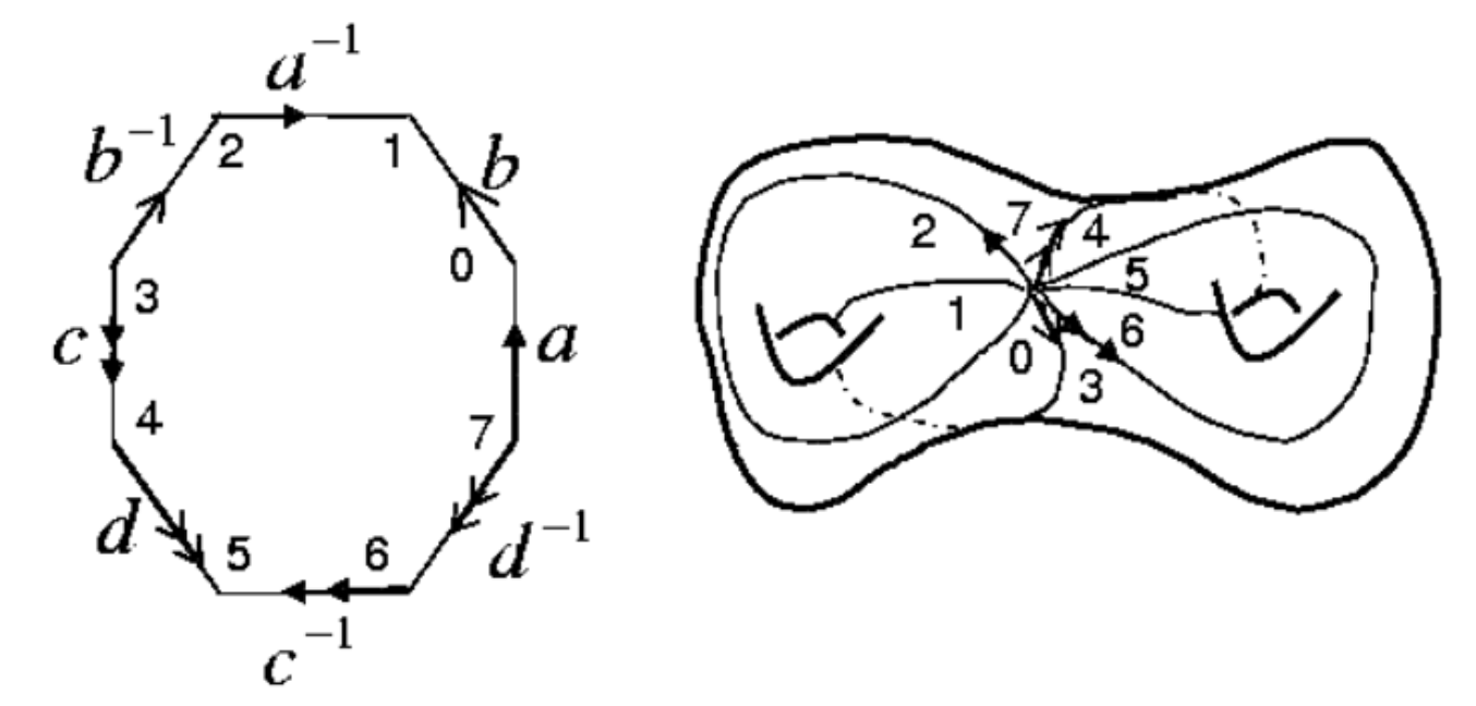 Octagon with Sides Identified to Create 2-Holed Torus