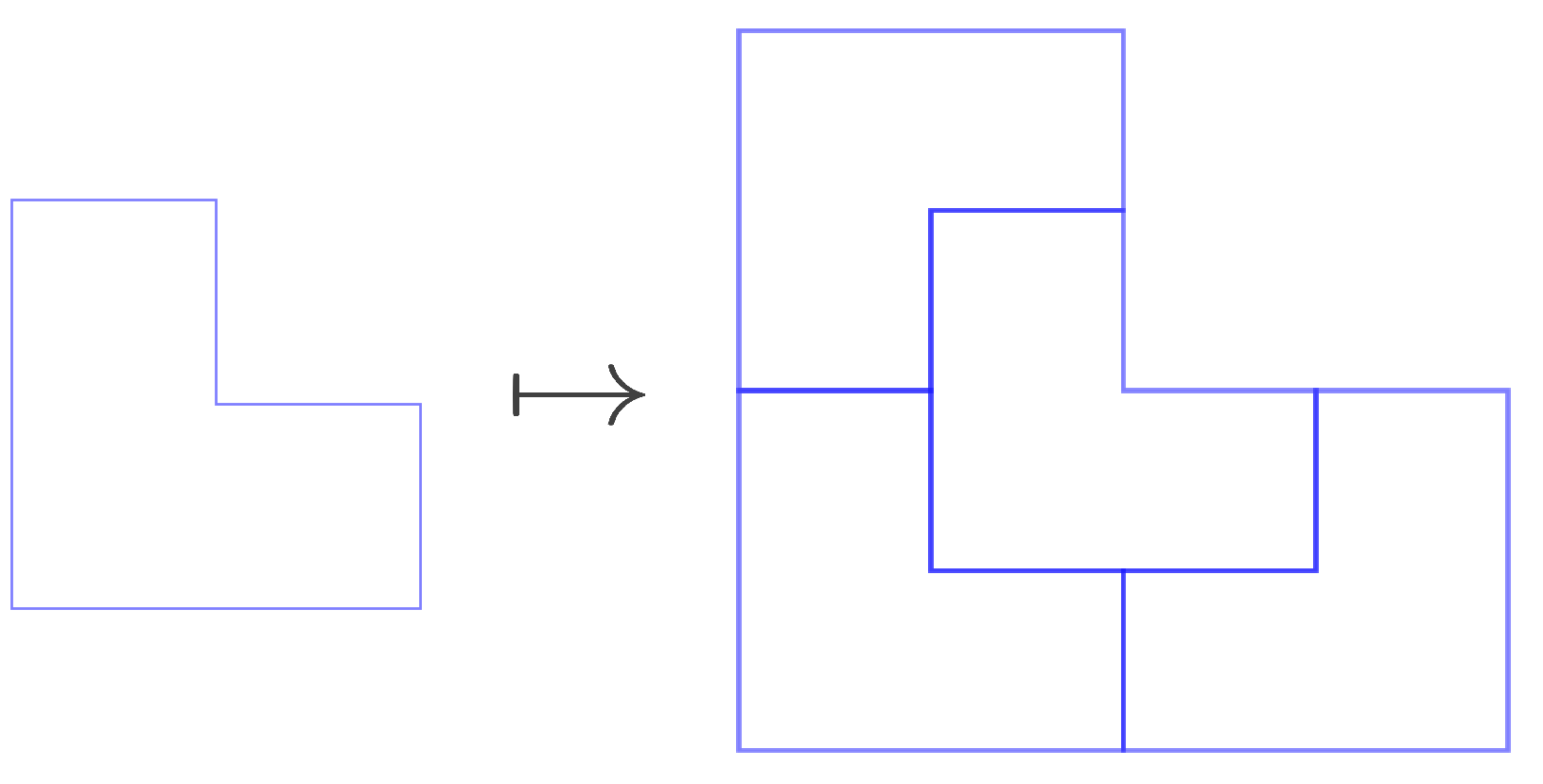 Example of a substitution using the chair tiling